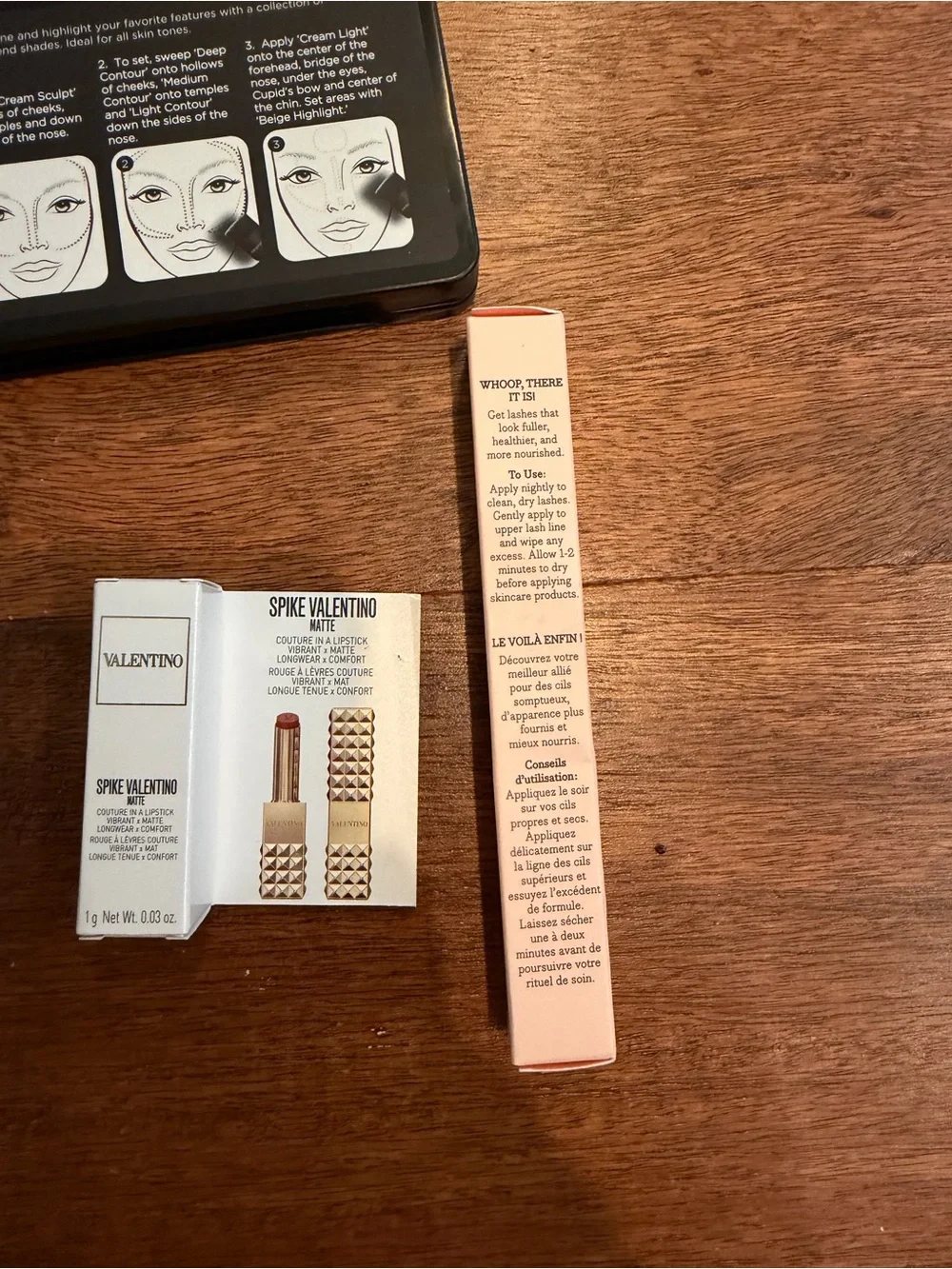 Profusion Cosmetics Contour Makeup Case, whoop lash serum, Valentino lip